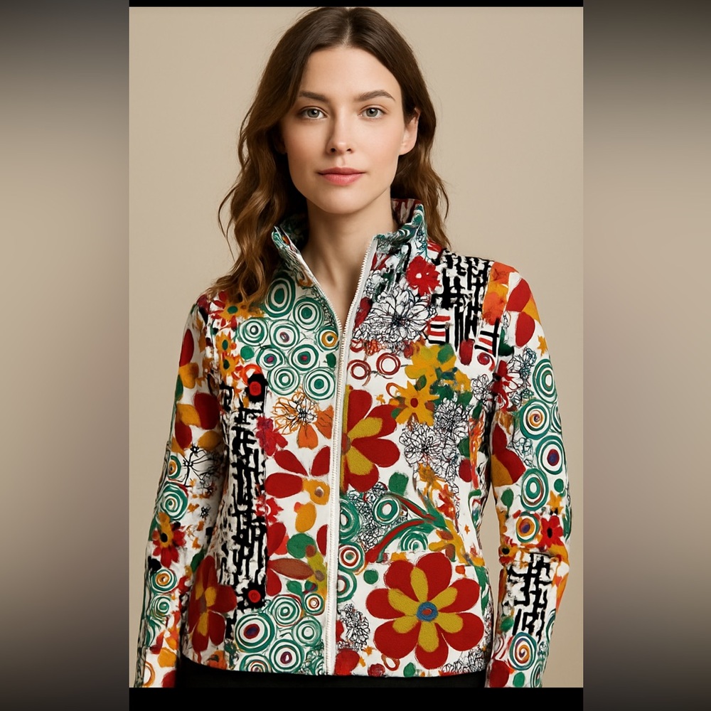 Onque Petite Woman’s Vibrant Floral  Jacket
